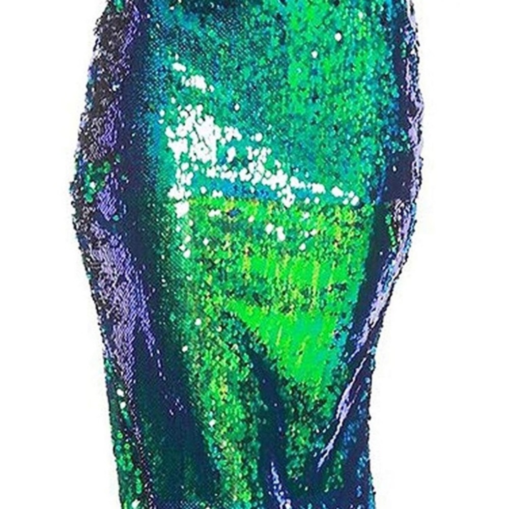 HANCY Green Mermaid Sequin Pencil Skirt